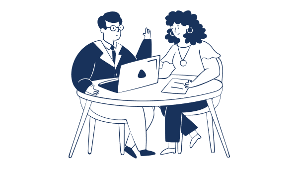 Illustration de 2 personnes qui discutent