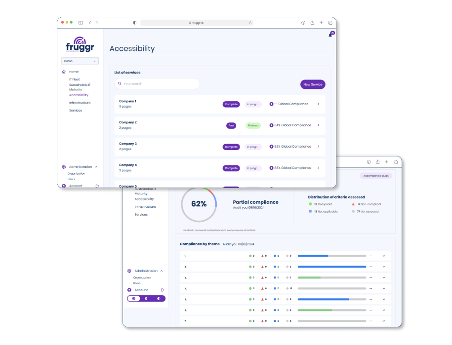 Screens of the Accessibility module