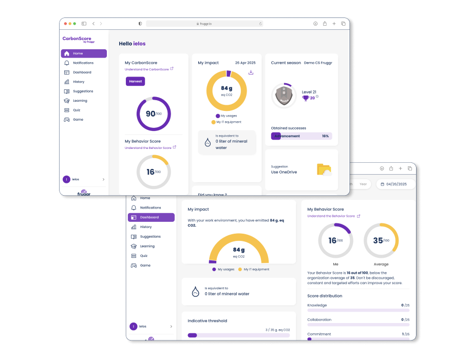 Screens of the Digital Workplace module