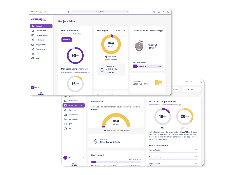 Ecrans du module Digital Workplace