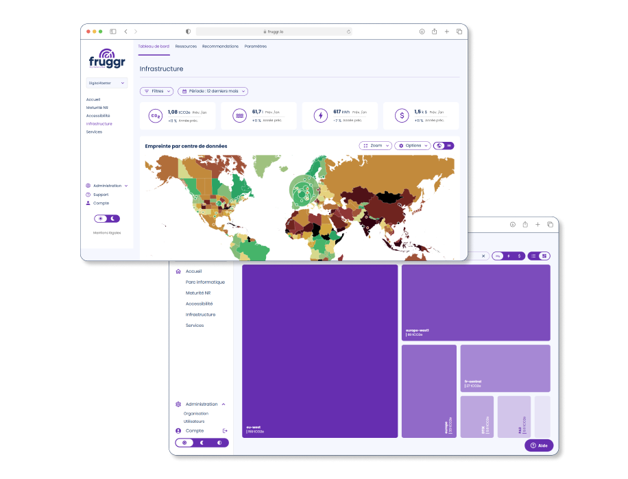 Ecrans du module infrastructure