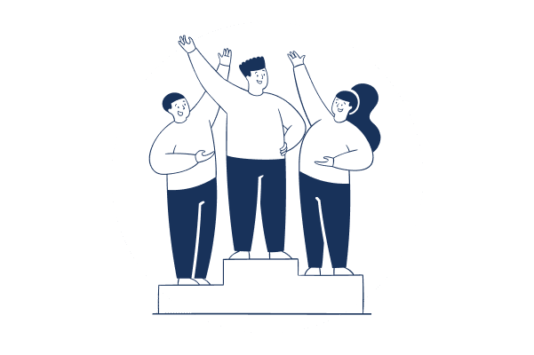 illustration of a person on a podium